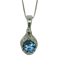 Platinum 1.00ct Natural Aquamarine and Diamond Pendant - image 1