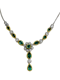 18K white/yellow gold Natural Emerald and Diamond Necklace - image 1
