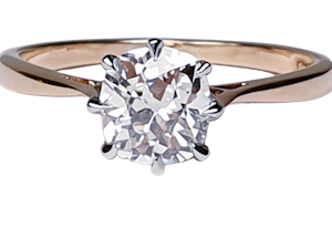 Solitaire cushion cut diamond ring