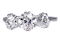 Art deco diamond three stone ring - image 1
