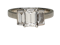 Three stone Emerald cut diamond ring - image 1