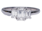 Three stone Emerald cut diamond ring  DBGEMS - image 1