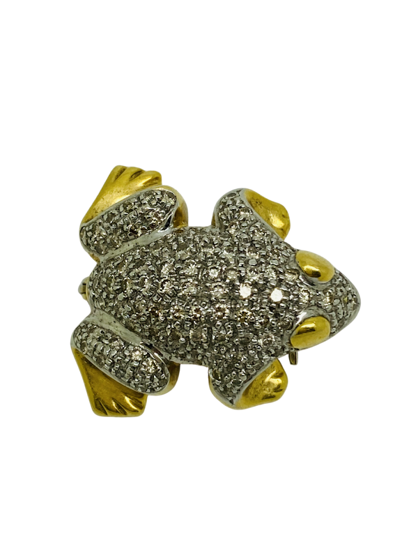 18K white/yellow gold Diamond Brooch - image 1