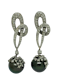 18K white gold Diamond and Black Pearl Earrings - image 1