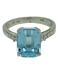 18K white gold Diamond and Topaz Ring - image 1