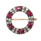 Ruby and diamond antique circular brooch - image 1