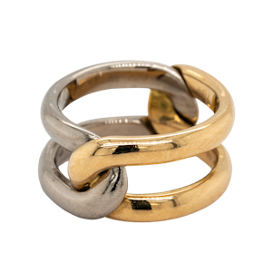 2 colour gold signed Cartier ring
