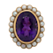 Amethyst and pearl cluster ring - image 1