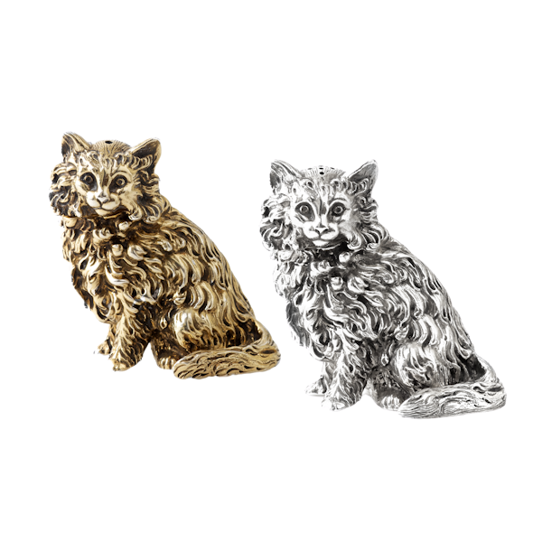 Salt and pepper cat shakers - image 1