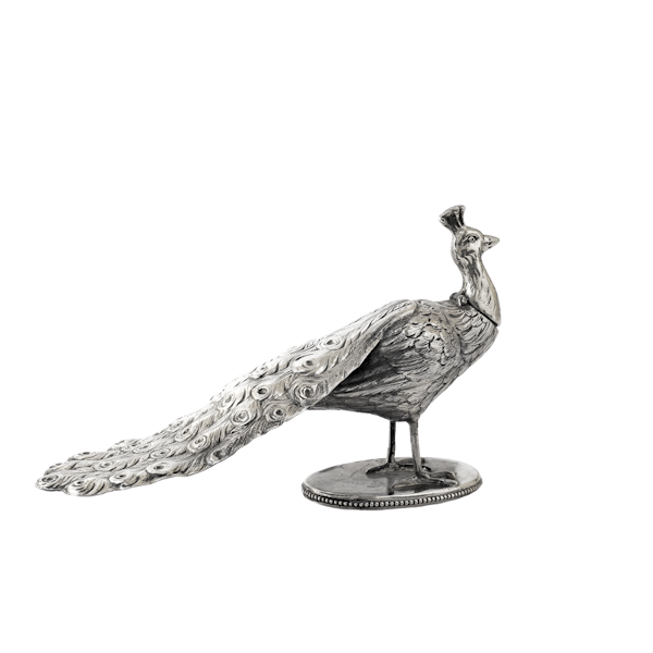 Silver peacock container - image 1
