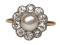 Edwardian Natural Pearl and Diamond Cluster Ring  DBGEMS - image 1