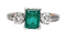 Emerald and Diamond Engagement Ring  DBGEMS - image 1