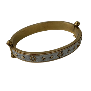 Gold and micro mosaic bangle