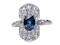 Antique French Art Deco Sapphire and diamond Panel Ring  DBGEMS - image 1