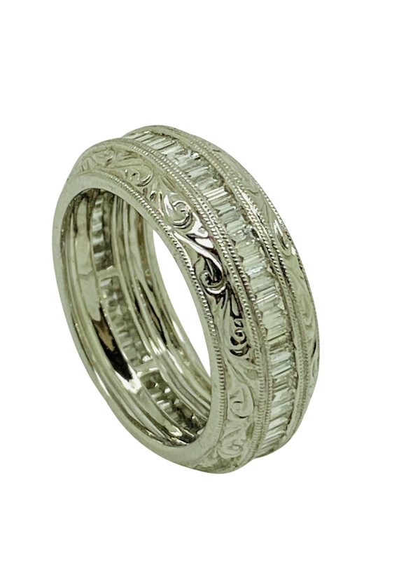 Eternity Ring, 18K white gold 1.35ct Diamond Ring - image 1