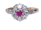 Edwardian Ruby and Diamond Cluster Ring DBGEMS - image 1