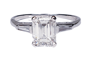 1.42ct emerald cut diamond engagement ring  DBGEMS