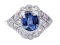 Geometric Sapphire & Diamond Engagement Ring  DBGEMS - image 1