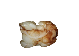 A Chinese jade figure of a Buddhistic lion.