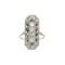 Deco Plaque Sapphire and Diamond  Ring - image 1