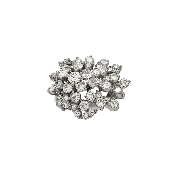 Diamond cluster flower spray ring - image 1