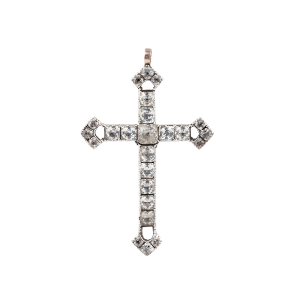 Georgian paste silver cross pendant - image 1