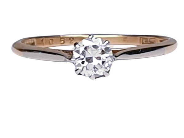 Antique Diamond Solitaire Engagement Ring 2180   DBGEMS - image 1