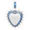 Enamel natural pearl rock crystal heart pendant - image 1