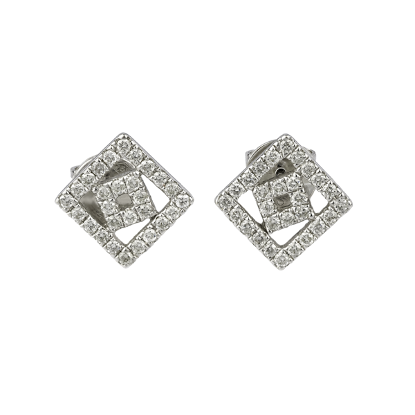 Double square diamonds earrings - image 1