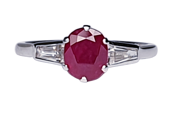 Ruby and diamond engagement ring  DBGEMS - image 1
