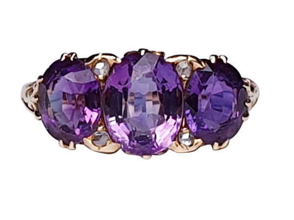 Victorian Amethyst and Rose Diamond Ring  DBGEMS - image 1