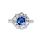 A 1910 Sapphire and Diamond Cluster Ring - image 1