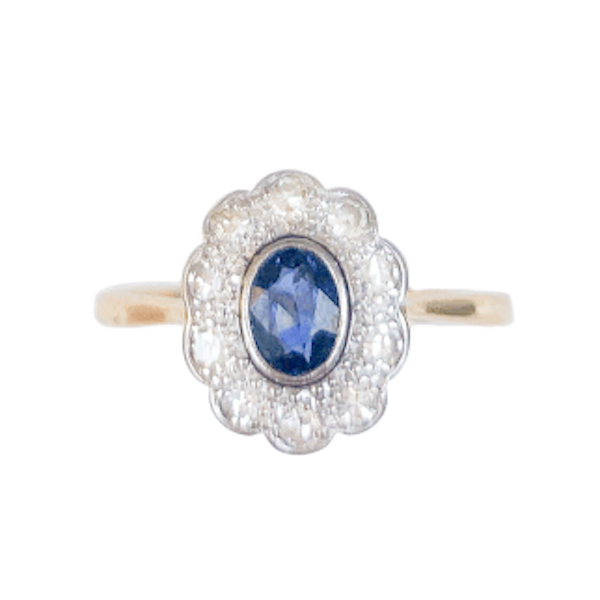A 1910 Sapphire and Diamond Ring - image 1
