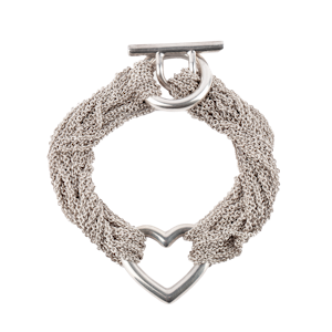 Vintage Tiffany & Co. Bracelet in Silver, Multi-Stranded with Central Heart Motif, *Italian, circa 1990.