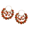 A Pair of Italian Gold Coral Hoop Earrings - image 1