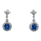 Sapphire and diamond dangly cluster earrings - image 1