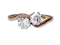 Edwardian Two Stone Diamond Cross Over Ring  DBGEMS - image 1