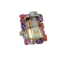 18k Yellow Gold Lamb Quartz stone (the main stone) surrounded by Pink Sapphire, Amethyst, Green Amethyst and Coral stone set Ring by Lilly Shapiro, SHAPIRO & Co since1979 - image 1