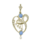 Gold Turquoise & Pearl Pendant - image 1
