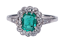 Art deco emerald and diamond engagement ring  DBGEMS - image 1