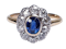 Antique Sapphire and Diamond Cluster Ring  DBGEMS - image 1