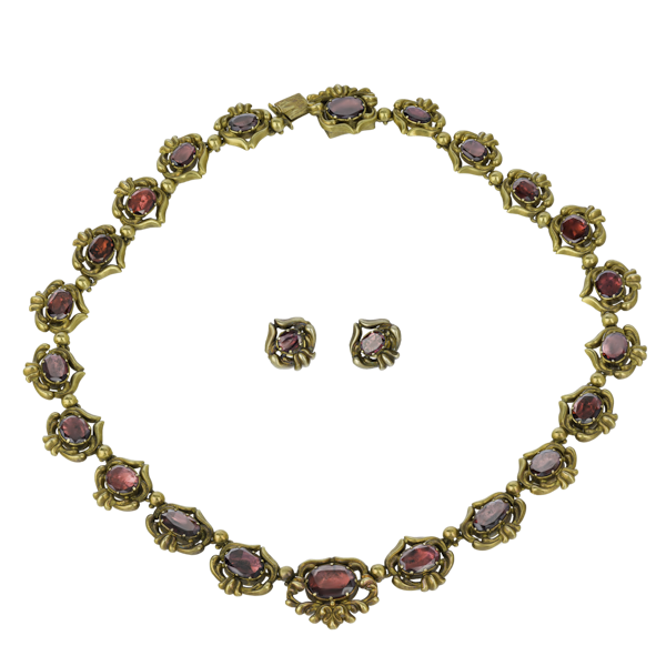 Garnet necklace & Earring Suite - image 1