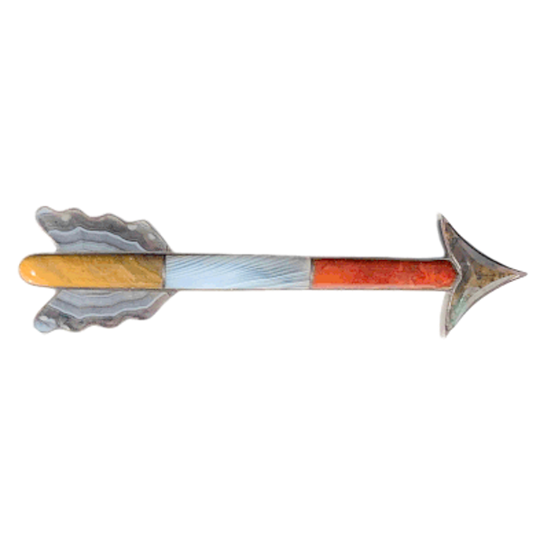 A Silver and Agate Arrow Brooch - image 1