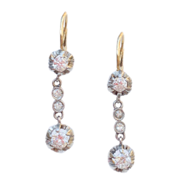 A Pair of Diamond Drop Earrings - image 1