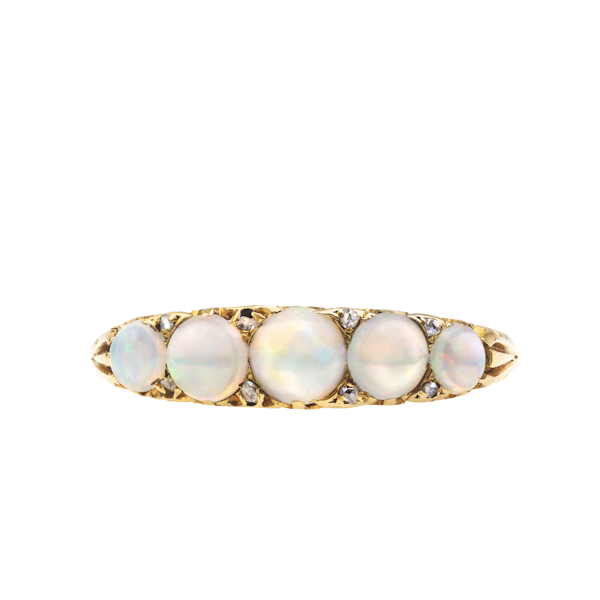 An 1890 Opal and Diamond Ring - image 1