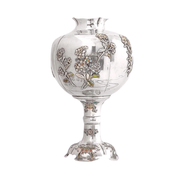 19th century Japanese silver vase - image 1