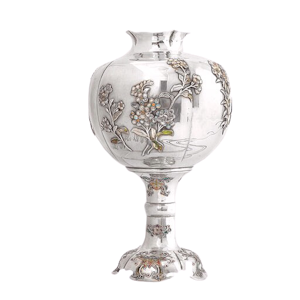 19th century Japanese silver vase