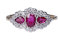 Ruby and Diamond Three Stone Ring  DBGEMS - image 1