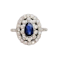 An Oval Sapphire Diamond Platinum Ring - image 1