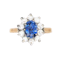 A 1950s Sapphire and Diamond Cluster Ring - image 1